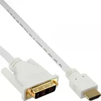 InLine HDMI į DVI laidas, kištukas / 18+1 kištukas, baltas, auksuoti kontaktai, 3 m