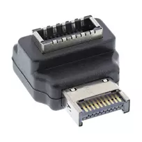 InLine USB 3.2 adapter vidinis, priekinio skydelio USB-E kištukas į USB-E lizdą 90°