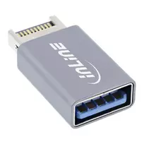 InLine USB 3.2 adapter, vidinis USB-E priekinio skydelio jungtis į USB-A lizdą