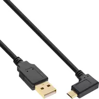 InLine Micro USB 2.0 laidas USB A / Micro-B, lenktas, juodas, 2 m