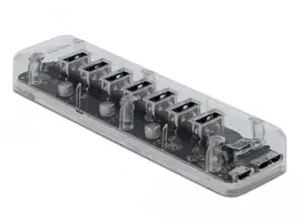 USB šakotuvas DeLOCK 64088 permatomas USB 3.2 Gen 1 Micro-B