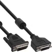 InLine DVI-D kabelis 24+1 M/F, Dual Link, 2 ferito žiedai, 2m