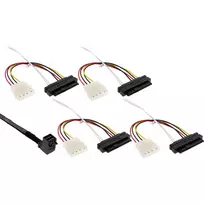 InLine Mini SAS HD kabelis, SFF-8643 kampuotas į 4x SFF-8482 su maitinimu, 0,5 m