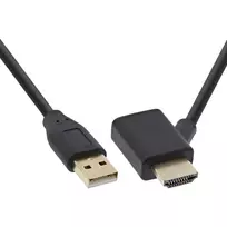 InLine HDMI adapteris M / F su USB-A maitinimo injektoriumi 0,5 m