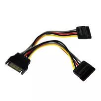 StarTech.com PYO2SATA SATA maitinimo Y šakotuvas-kabelis, iš 1 x SATA 15 kontaktų kištuko į 2 x SATA 15 kontaktų lizdus, 15 cm (6 col.)