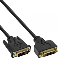 InLine DVI-D laidas Premium 24+1 vyriškas į moterišką Dual Link auksu dengtas 2m