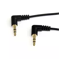 StarTech.com 1 pėdos plonas 3,5 mm stačiu kampu stereo garso kabelis M/M