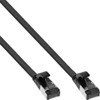 InLine Patch kabelis plokščias, U/FTP, Cat.8.1, TPE halogen-free, juodas, 0,5m