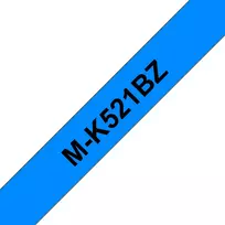 Brother M-K521B lipdukų juostelė – juodas tekstas ant mėlyno fono