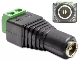 Adapteris maitinimo jungtis į gnybtų bloką DeLOCK 65485 DC 2.5 x 5.5 mm 2 poliai Juoda Žalia