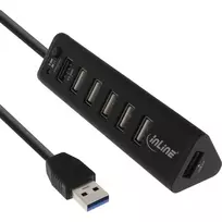 USB šakotuvas InLine Smart Hub 7 prievadų USB 3.0 ir 2.0 su greitojo įkrovimo prievadu