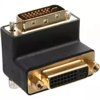 InLine DVI-I adapter 90° kampu 24+5 kištukas / lizdas juodas