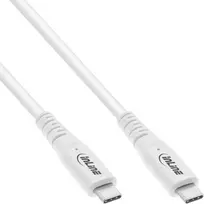 InLine USB4 laidas, USB-C vyriškas/vyriškas, PD 240W, 8K60Hz, TPE, baltas, 1m