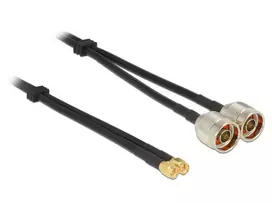 Koaksialinis kabelis DeLOCK 89467 RG-58 5m 2xN kištukas 2xSMA kištukas Juodas