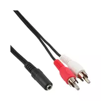 Garso kabelis 2x RCA kištukas / 3.5 mm stereo lizdas 1,5 m InLine 89940
