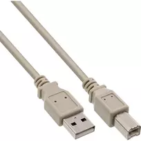 USB 2.0 laidas A tipas vyriškas / B tipas vyriškas smėlio spalvos 3 m InLine 34535H