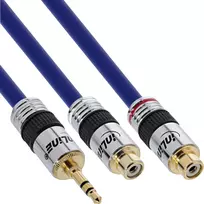 InLine garso adapterio laidas Premium 2x RCA moteriška / 3,5 mm vyriška, auksuotas, 0,25 m