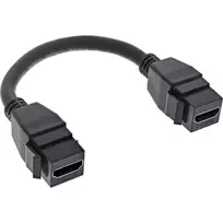 InLine HDMI 2x Keystone kabelis 4K/60Hz, HDMI A lizdas/lizdas, juodas, 0,2 m