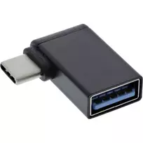 InLine USB 3.2 Gen.2 adapteris, USB-C kištukas į USB-A lizdą, 90° kampu, OTG
