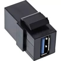 InLine USB 3.1 Snap-In modulis, USB-A motina / motina, 90° kampu, juodas korpusas