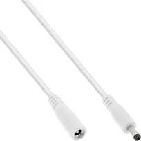 InLine 26855D 0,5 m ilgio nuolatinės srovės (DC) ilginimo laidas su 4,0 x 1,7 mm kištuku ir lizdu, baltas