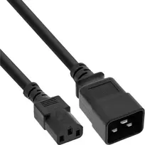 InLine maitinimo adapterio laidas, IEC-60320 C20 į C13, 3x1,5 mm², max. 10 A, 2 m