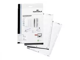 Durable 1455-02 Balti A4 lipdukai su mikroperforacija, 54x90 mm