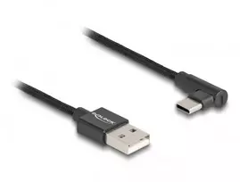 DeLOCK USB 2.0 laidas Type-A vyriškas į USB Type-C vyrišką kampu 0,5 m juodas