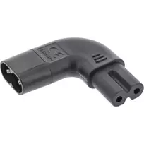 InLine maitinimo adapteris IEC 60320 C8 / C7, kairysis/dešinysis kampinis 2 kontaktų