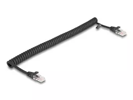 DeLOCK RJ45 susukamas tinklo kabelis, kištukas-kištukas, Cat.5e, 1 m, juodas