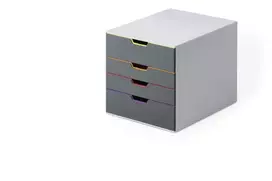 Dėžutė su stalčiais Durable VARICOLOR pilka plastikinė 4 stalčiai