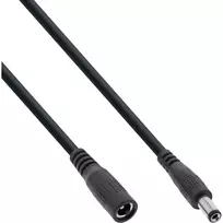 InLine DC ilginimo laidas, DC kištukas/lizdas 5.5x2.1mm, AWG 18, juodas 0,5 m