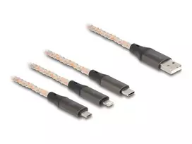 DeLOCK USB kabelis 1,2 m USB 2.0 USB A / USB C / Micro-USB B / Lightning permatomas