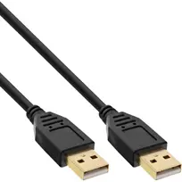 InLine USB 2.0 laidas, AM/AM, juodas, auksuoti kontaktai, 1 m