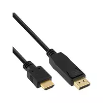 InLine 30 vnt. didmeninė pakuotė DisplayPort į HDMI adapterio kabelis, juodas, 2 m