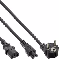 InLine Y formos maitinimo laidas CEE 7/7 kištukas kampu / 3pin IEC C13 ir C5, 2 m