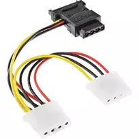 SATA maitinimo laidas SATA lizdas / 3x 4 kontaktų Molex kištukas 0,15 m InLine 29679