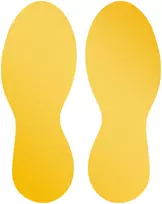 Lipnus pėdų formos žymeklis ant grindų Durable 104704, geltonas, 5 poros