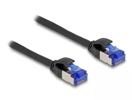 Tinklo kabelis DeLOCK RJ45 Cat.6A S/FTP Slim 1m Juodas