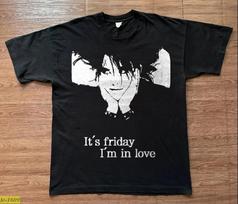 The Cure  Friday I#039m in Love Robert Smith Black Unisex Tshirt Size S5XL S