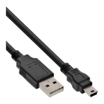 InLine USB 2.0 Mini laidas USB A kištukas / Mini B kištukas, 5 kontaktų, juodas, 1 m