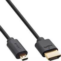 InLine Slim Ultra High Speed HDMI laidas AM/DM 8K4K auksuotas juodas 0,5 m