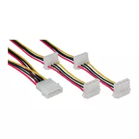 Vidinis maitinimo kabelis InLine 29654A 1x 4pin Molex / 4x 4pin Molex 1m