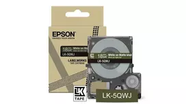 Lipnių etikečių juosta Epson LK-5QWJ chaki balta šilumos perdavimo 1,8 cm