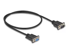 Delock 87819 serijinis RS-232 kabelis, D-Sub 9 kištukas–lizdas, 0,5 m, juodas