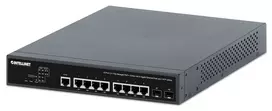 Intellinet 10 prievadų L2+ pilnai valdomas PoE++ jungiklis su 8 Gigabit eterneto prievadais ir 2 SFP jungtimis
