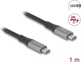 USB kabelis DeLOCK 81191 USB4 Gen 2x2 1m USB C juodai pilkas