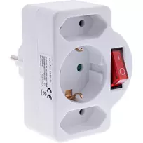 Maitinimo lizdo adapteris F tipas InLine 16471C 2x C tipas + F tipas baltas