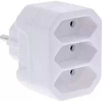 InLine 16471A maitinimo adapteris su kištuku F tipas į 3x C tipas, baltas