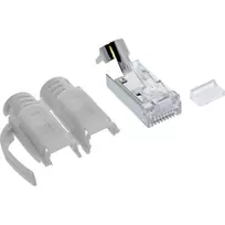 InLine RJ45 jungtis Cat.6A ekranuota, 3 dalių, pilka, 10 vnt. pakuotė